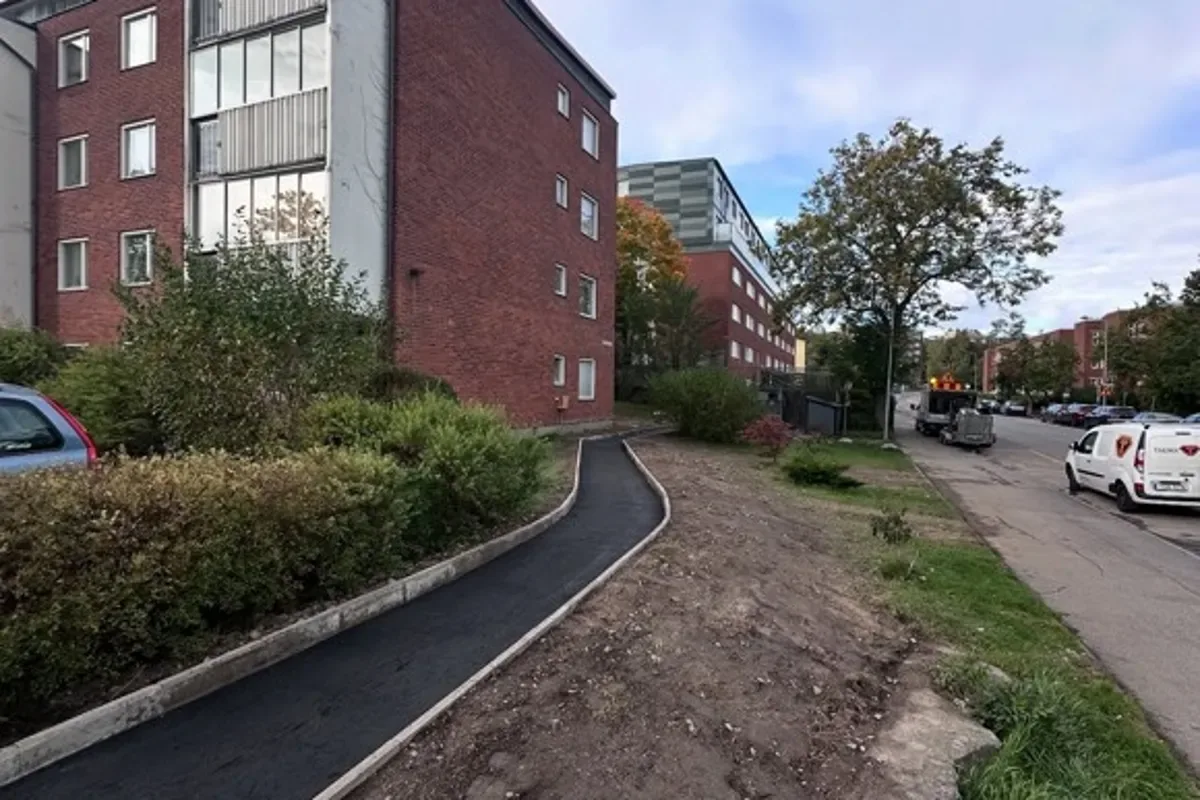 Asfaltering av infart i Stockholm