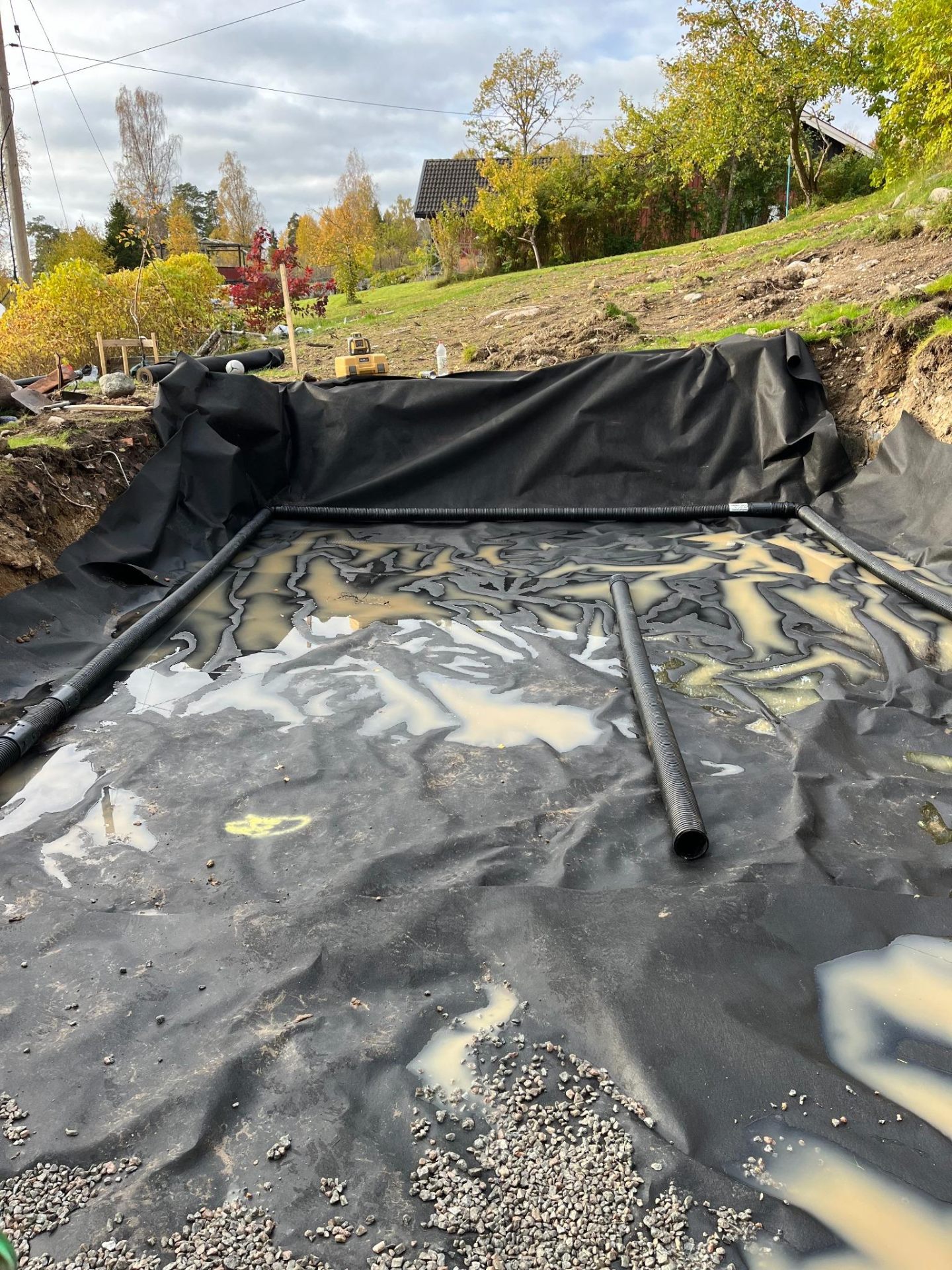 Poolschakt inför villapool i Stockholm
